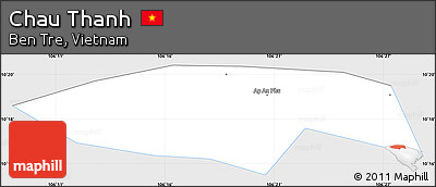 Silver Style Simple Map of Chau Thanh, single color outside