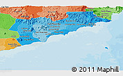 Political Shades Panoramic Map of Binh Thuan