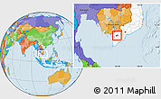 Political Location Map of Thot Not, highlighted country