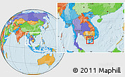 Political Location Map of Thot Not, highlighted parent region, within the entire country