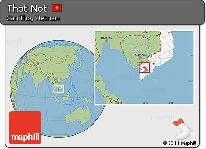 Savanna Style Location Map of Thot Not, highlighted country, highlighted parent region