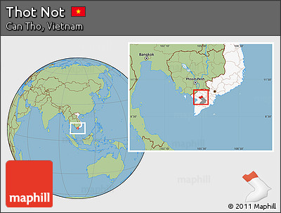 Savanna Style Location Map of Thot Not, highlighted country, highlighted parent region