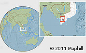 Savanna Style Location Map of Thot Not, highlighted country, highlighted parent region, hill shading
