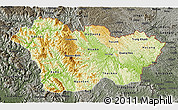 Physical 3D Map of Cao Bang, darken, semi-desaturated