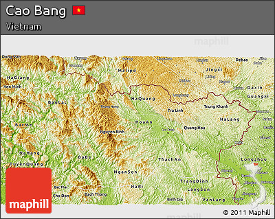Physical 3D Map of Cao Bang
