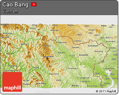 Physical 3D Map of Cao Bang