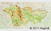 Physical 3D Map of Cao Bang, lighten