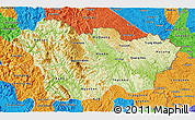 Physical 3D Map of Cao Bang, political outside
