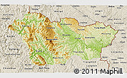 Physical 3D Map of Cao Bang, shaded relief outside