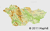 Physical 3D Map of Cao Bang, single color outside