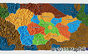 Political 3D Map of Cao Bang, darken