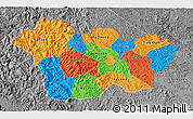 Political 3D Map of Cao Bang, desaturated