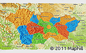 Political 3D Map of Cao Bang, physical outside