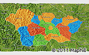 Political 3D Map of Cao Bang, satellite outside