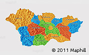 Political 3D Map of Cao Bang, single color outside
