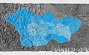 Political Shades 3D Map of Cao Bang, darken, desaturated