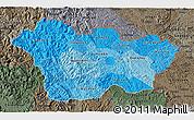 Political Shades 3D Map of Cao Bang, darken, semi-desaturated