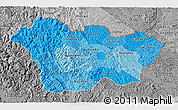 Political Shades 3D Map of Cao Bang, desaturated