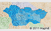 Political Shades 3D Map of Cao Bang, lighten