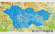 Political Shades 3D Map of Cao Bang, physical outside