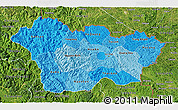 Political Shades 3D Map of Cao Bang, satellite outside