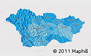 Political Shades 3D Map of Cao Bang, single color outside