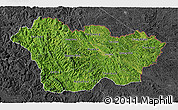 Satellite 3D Map of Cao Bang, darken, desaturated