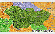 Satellite 3D Map of Cao Bang, political shades outside