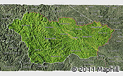 Satellite 3D Map of Cao Bang, semi-desaturated