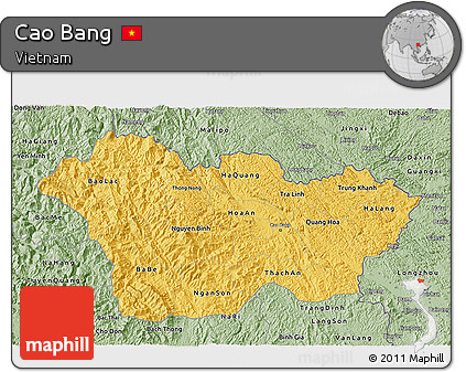 Savanna Style 3D Map of Cao Bang