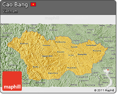 Savanna Style 3D Map of Cao Bang