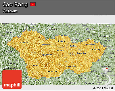 Savanna Style 3D Map of Cao Bang