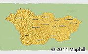 Savanna Style 3D Map of Cao Bang, single color outside