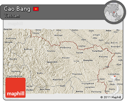 Shaded Relief 3D Map of Cao Bang