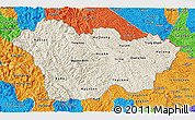 Shaded Relief 3D Map of Cao Bang, political outside