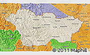 Shaded Relief 3D Map of Cao Bang, political shades outside
