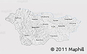 Silver Style 3D Map of Cao Bang, single color outside