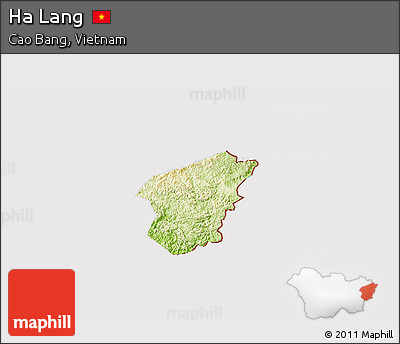 Physical 3D Map of Ha Lang, cropped outside
