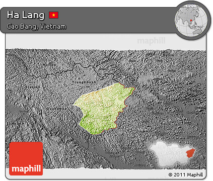 Physical 3D Map of Ha Lang, darken, desaturated