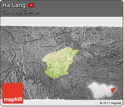 Physical 3D Map of Ha Lang, darken, desaturated