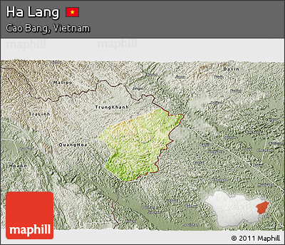 Physical 3D Map of Ha Lang, semi-desaturated
