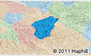 Political 3D Map of Ha Lang, lighten