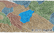 Political 3D Map of Ha Lang, semi-desaturated