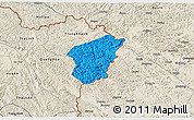 Political 3D Map of Ha Lang, shaded relief outside