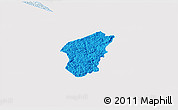 Political 3D Map of Ha Lang, single color outside