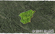Satellite 3D Map of Ha Lang, darken, semi-desaturated