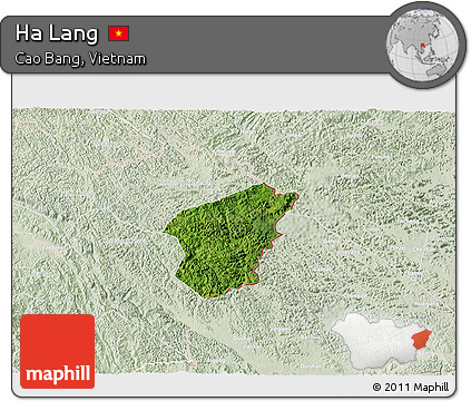 Satellite 3D Map of Ha Lang, lighten