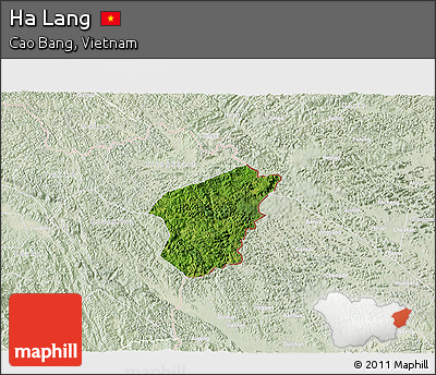 Satellite 3D Map of Ha Lang, lighten