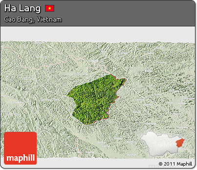 Satellite 3D Map of Ha Lang, lighten