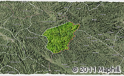 Satellite 3D Map of Ha Lang, semi-desaturated
